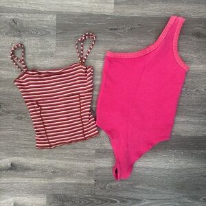 BDG Pink and Red women’s  Bodysuit Set